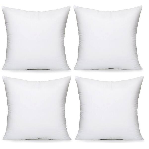 Hypoallergenic Pillow Insert Form Cushion, 18" L x 18" W, Pack of 4